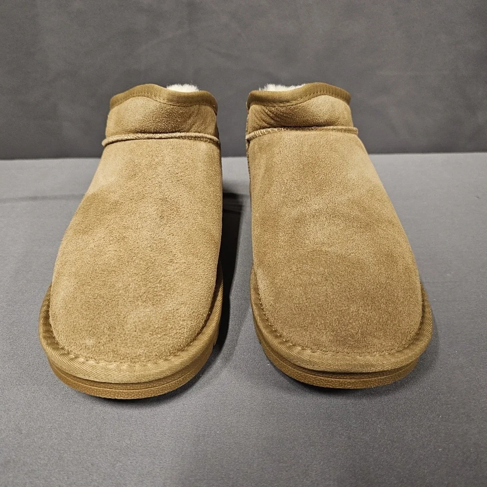 Women Shorty Boots Comfortable Suede SlipOn Booties Cushioned Chestnut 11 - 11.5